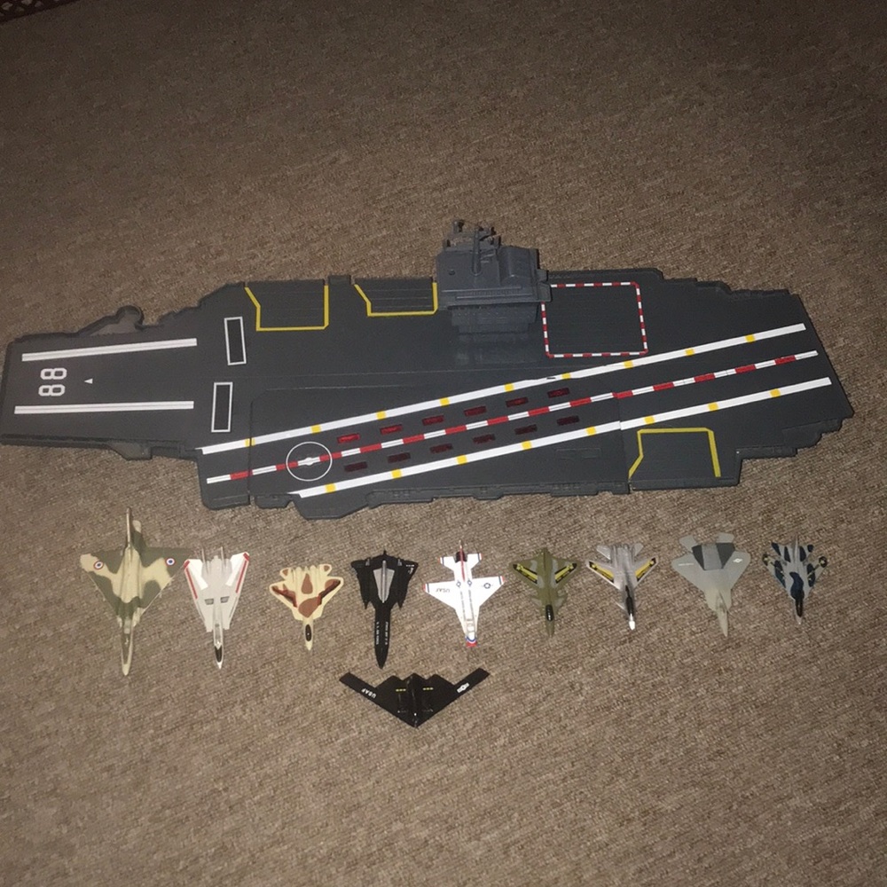 Plastic Aircraft Carrier with Metal Planes